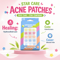 Patchs Hydrocolloïdes Étoiles Colorées en Gros pour l'Acné – Autocollants Anti-Boutons au Design Étoilé avec Ingrédients Apaisants pour le Soin Quotidien de l'Acné