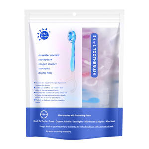 Portatile 5 in 1 spazzolino usa e getta con perlina a scoppio una spazzola tecnologia a setola media comodo strumento di cura dentale - Product Image 5