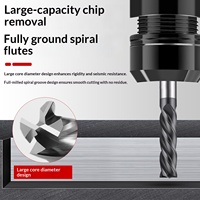 Wolframkarbid 65 Grad HRC65 4-Schneidfräser mit Schwarzer Nano-Beschichtung für Hartmetall CNC-Bearbeitung
