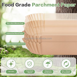 Factory Customized Rectangle Biodegradable Disposable Food Grade <b>Silicone</b> Oil Waterproof Air Fryer Paper Liners - Product Image 4