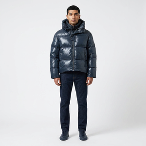 FINER THREADS Men Women Canvas Stand Collar Puffer Jacket Shiny Parka Quilted <b>Padded</b> Coat Warm Outwear Winter Breathable Quick - Product Image 1