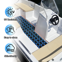 Tapis de style Sea Dek KT GuoMei noir et bleu clair brossé, imperméables, épaisseur 6 mm, adhésion forte, feuilles hautes à clipser