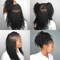 Extensions de cheveux humains vierges brésiliens 100 % naturels, bruts, afro crépus bouclés, cuticules alignées, en vrac, pour dreadlocks, micro-liens/fusion