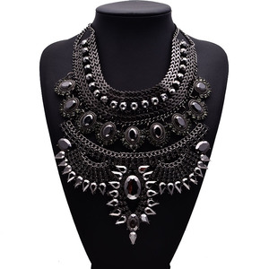 QL0094 Haute qualité Vintage Chunky Collier Alliage Colliers Ras Du Cou Grand collier lourd pour <span class=keywords><strong>Femme</strong></span> - Product Image 4