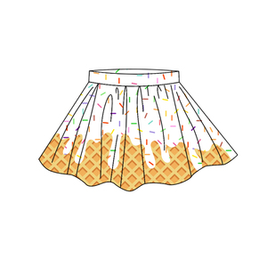 Jupe d'été pour bébé fille, motif goutte de crème glacée rouge foncé, collection GLK0281, style boutique, vente en gros, idéale pour le yoga - Product Image 5