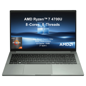 Laptop AMD Ryzen <span class=keywords><strong>7</strong></span> <span class=keywords><strong>4700U</strong></span> de 15.6 Pulgadas, Alta Gama, 16GB RAM, 512GB SSD, Windows 11, Cuerpo Metálico, Tipo-C, para Negocios, Superventas 2026 - Product Image 1
