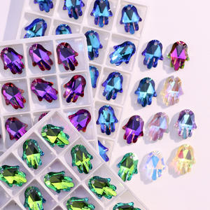 คริสตัลแบบหลุมเดียวรูปฝ่ามือคริสตัลพลอยเทียมแบบจุดสำหรับเครื่องประดับแบบทำมือเครื่องประดับสร้อยคอจี้ - Product Image 2