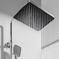 Ensemble de douche mural thermostatique en laiton pressurisé à 4 fonctions avec affichage numérique et touches piano, idéal pour la vente en gros