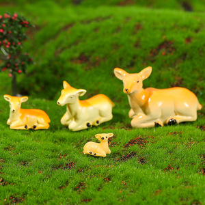ชุดตุ๊กตากวางเรซิ่นขนาดเล็กเหมือนจริงสำหรับตกแต่งสวนบอนไซ - Product Image 1