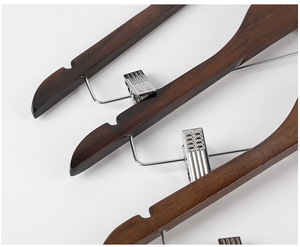 Solid <b>Wood</b> Hangers Hotel Clothing Store Retro Ribbons Clips Wooden Hangers Suits Clothes - Product Image 5