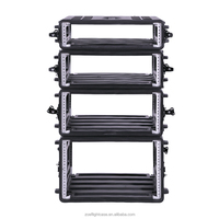 Flight case standard 4U de 19 pouces, profondeur 26 cm, peut être équipé de tiroirs et d'une poignée à roulettes, léger et étanche