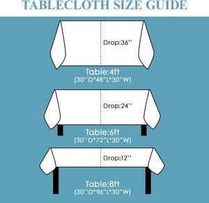 90x132 Mantel Mesa de 6 pies en poliéster lavable Manteles rectangulares blancos - Product Image 2