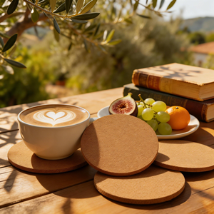 Sous-verres en liège naturel écologiques au design contemporain et personnalisé, avec logo, 10 mm, pour boissons, bars à bière, Tangwind TWP6354 - Product Image 3