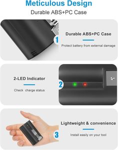 2 Pack 6040mAh 3.65V Rechargeable Lithium Ion Battery with Charger Station Compatible with Ring Video Doorbell Camera Series - Product Image 6