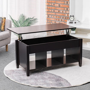 Mueble <span class=keywords><strong>de</strong></span> sala <span class=keywords><strong>de</strong></span> estar cuadrado, 3 estantes abiertos, mesa <span class=keywords><strong>de</strong></span> <span class=keywords><strong>centro</strong></span> <span class=keywords><strong>de</strong></span> elevación moderna, precio barato - Product Image 1