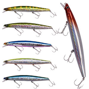 Pêche côtière en eau salée appâts durs artificiels longue coulée marée méné 160mm 31g 34g Jerkbait flottant méné coulant pour bar - Product Image 6