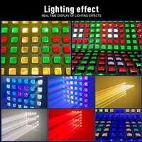 Luz LED de matriz RGBW de 200W, 36x8W 4 en 1, luz estroboscópica de pared LED DMX512 RDM 144CH con atenuación 0-100% para conciertos, escenarios, bares, clubes y DJ