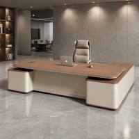 Escritorio de Oficina de Lujo con Acabado Brillante, Escritorio Ejecutivo, Escritorio para CEO, Mesa para Jefe, Escritorio Ejecutivo de Madera, Escritorio Ejecutivo en Forma de L