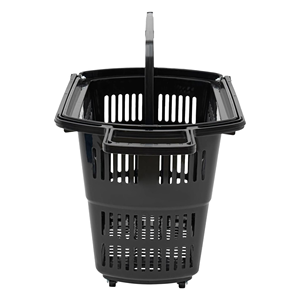 Chariot de courses en plastique grand format avec roues et panier à main pour supermarché et magasin de détail - Product Image 3