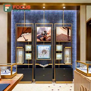Vitrine de présentation de bijoux en verre avec éclairage LED de haute qualité, en bois, de luxe, moderne, de qualité supérieure - Product Image 3