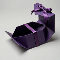 Boîte pliante monobloc pour cadeaux d'anniversaire, de fête des mères, de Pâques, de Thanksgiving, avec logo personnalisé imprimé pour les marques