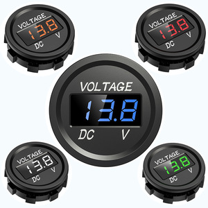 Testeur de Voltage Numérique Universel 12V-24V Bleu <span class=keywords><strong>LED</strong></span> Jauge Panneau Rond Volts - Product Image 4