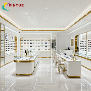 Vitrines d'exposition pour lunettes personnalisées, design d'intérieur de magasin de lunettes de soleil avec éclairage LED pour un <span class=keywords><strong>service</strong></span> de magasin unique pré-assemblé - Product Image 5