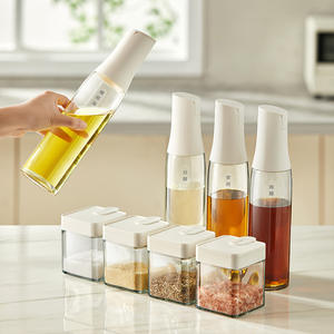 Botella de aceite automática Hy-0246 de vidrio con tapa de plástico tamaño M, resistente a fugas, para almacenar condimentos de cocina como aceite, vinagre y salsa de soja. - Product Image 3