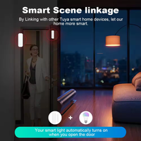 Sensor Magnetik Pintu/Jendela WiFi Wale Wireless Putih/Hitam Mendukung Pengingat Baterai Lemah Kontrol Suara