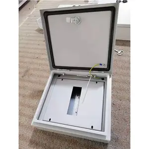 CCTV pole mount cabinet box sheet metal white color enclosure box with shelf plate enclosure box