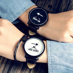 WJ-5941GOOD นาฬิกาควอตซ์สำหรับทั้งชายและหญิงหน้าปัดสีดำและขาวทรงเสน่ห์ - Product Image 1