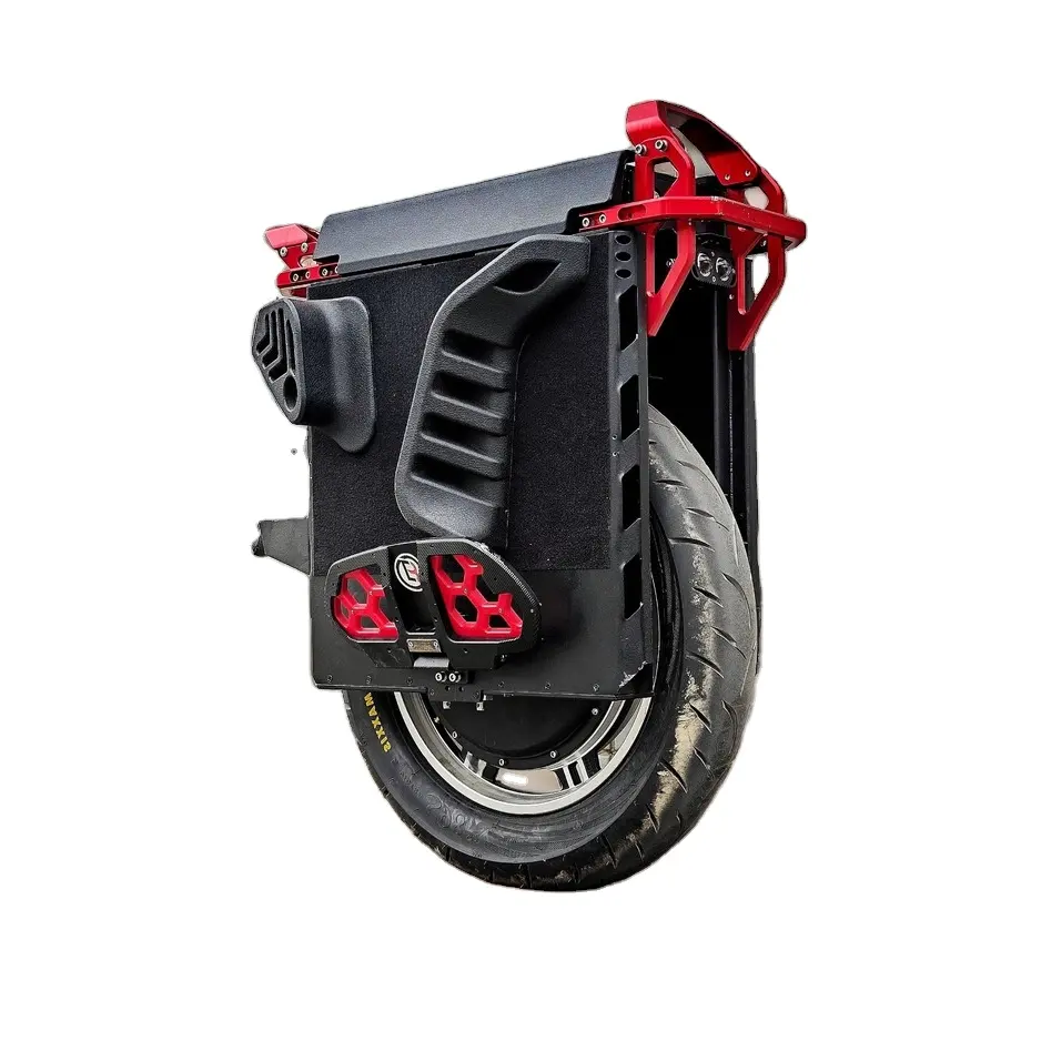 Kırmızı arabası kolu ve pedalı ile 168V 120 wh km uzun seyir dayanıklılık elektrikli Unicycles
