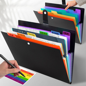 Carpeta de recibos de acordeón de 7 bolsillos de PP transparente, carpeta de archivos expansible, bolsa de billetera para organizador de documentos de oficina escolar - Product Image 3