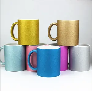 11oz Glitter Sublimation becher Flash Thermal Transfer Coated Cup Kreative Keramik becher mit benutzer definierten