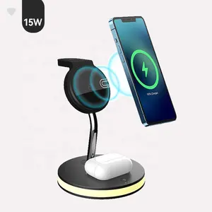 Tốt Nhất Người Bán Amazon Hot Bán 3 Trong 1 Sạc Không Dây Điện Thoại Di Động Qi Không Dây Loại C Roboqi Xe Điện Thoại Nhà Sạc Không Dây Newqi