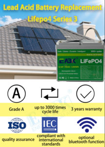 Corrente di picco 300A, per accumulo di energia solare/RV/Marine, 3000 + cicli, modello SE12F100SP EABK 12.8V 100Ah Lifepo4 batteria 1280Wh - Product Image 4