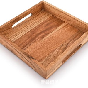 Plateau carré en bois de style japonais, en bambou, pour servir le thé, les fruits, le dîner, usage domestique, design simple - Product Image 1