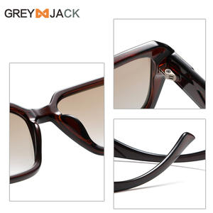 Lunettes de soleil carrées marron pour femme Greyjack, monture TR90, verres polarisés TAC UV400, type 3, pare-soleil - Product Image 1