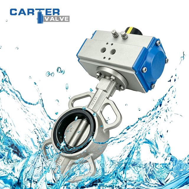 Pneumatic Triple Eccentric Butterfly Valve WCB Flanged BW Metal Seated Single Spring Return High Temp High Pressure API Custom