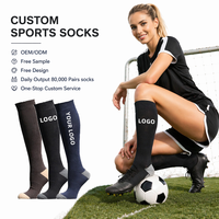 Chaussettes de sport longues en coton et bambou pour jeunes, avec logo personnalisé, renfort talon et bout, maille respirante, idéales pour le football, OEM ODM