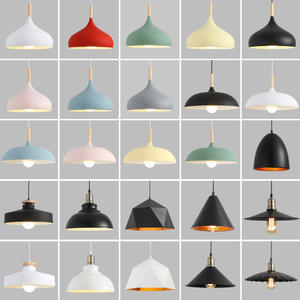 Lámpara colgante minimalista moderna, redonda, E27, bombilla incandescente, blanca, roja, verde, amarilla, negra, rosa, azul, gris, para oficina, hotel - Product Image 4