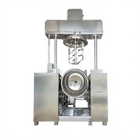 Homogénéisateur sous vide de 1000 L avec mélangeur émulsifiant, chauffage à vapeur par pompe à moteur et levage hydraulique pour la production de crèmes cosmétiques