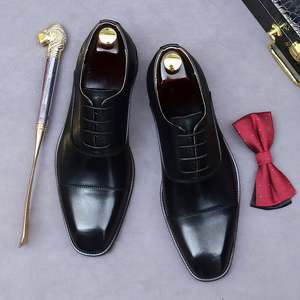 Mocassins Oxford en Cuir Véritable de Haute Qualité pour Hommes, à Lacets, Bout Pointu, Respirants, Antidérapants, pour Mariage et Tenues Décontractées ou Habillées - Product Image 4