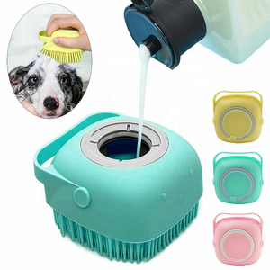 Silicone Pet Bathing Brush Shampoo Dispenser Soft Silicone Brush Rubber Bristle for Dogs and Cats Shower Grooming - Product Image 4