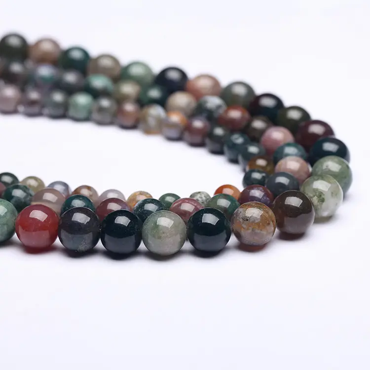 Perles rondes polies en pierre naturelle, livraison gratuite, perles rondes, Agate verte indienne, jaspe de fantaisie, vente en gros