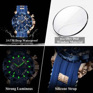 Reloj de Lujo para Hombre POEDAGAR 892, con Calendario, Correa de Silicona, Resistente al Agua, Luminoso, Deportivo, Reloj de Pulsera de Cuarzo Original para Hombre - Product Image 6