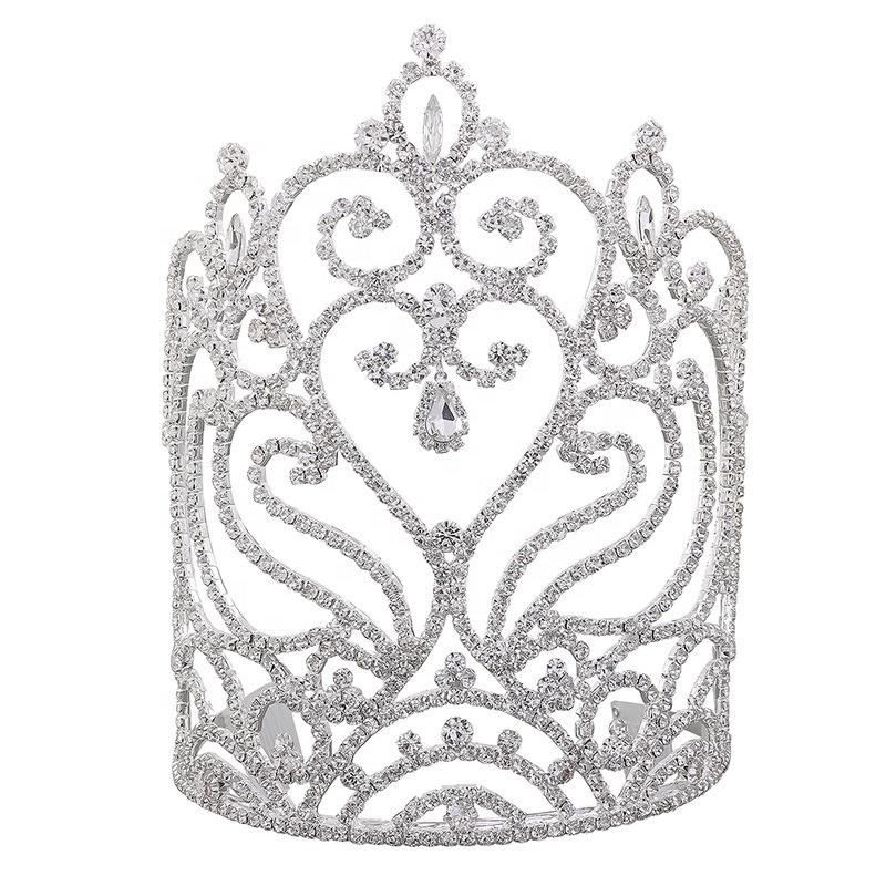 洋書 World Crowns & Talers Factory Custom Cheap Silver 5 Inches Tall Rhinestone Pageant
