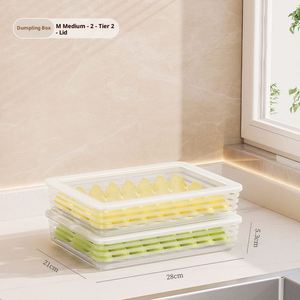 Dumpling <b>Box</b> Storage Refrigerator Food Grade Plastic Injection-Molded Aluminum Lid Preservation <b>Box</b> with Lid 1-3L Capacity- - Product Image 6