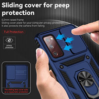 LeYi Coque Arrière de Téléphone Portable avec Cache-Caméra Coulissant, Anneau de Support et Protection Antichoc, Housse Rigide Renforcée pour Samsung S22 Ultra A52 A72 5G