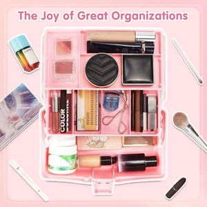 12in Three-Layer Multipurpose <b>Storage</b> <b>Box</b> Organizer Folding <b>Tool</b> <b>Box</b> Sewing Supplies Organizer Medicine <b>Box</b> with 2 Trays - Product Image 4